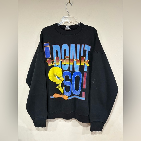 Vintage Tweety Bird Sweatshirt Adult XL Looney Tunes 1997 I Don't Think So! - Picture 1 of 5